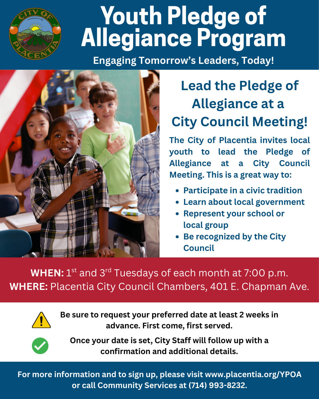 Youth Pledge of Allegiance Program Flyer