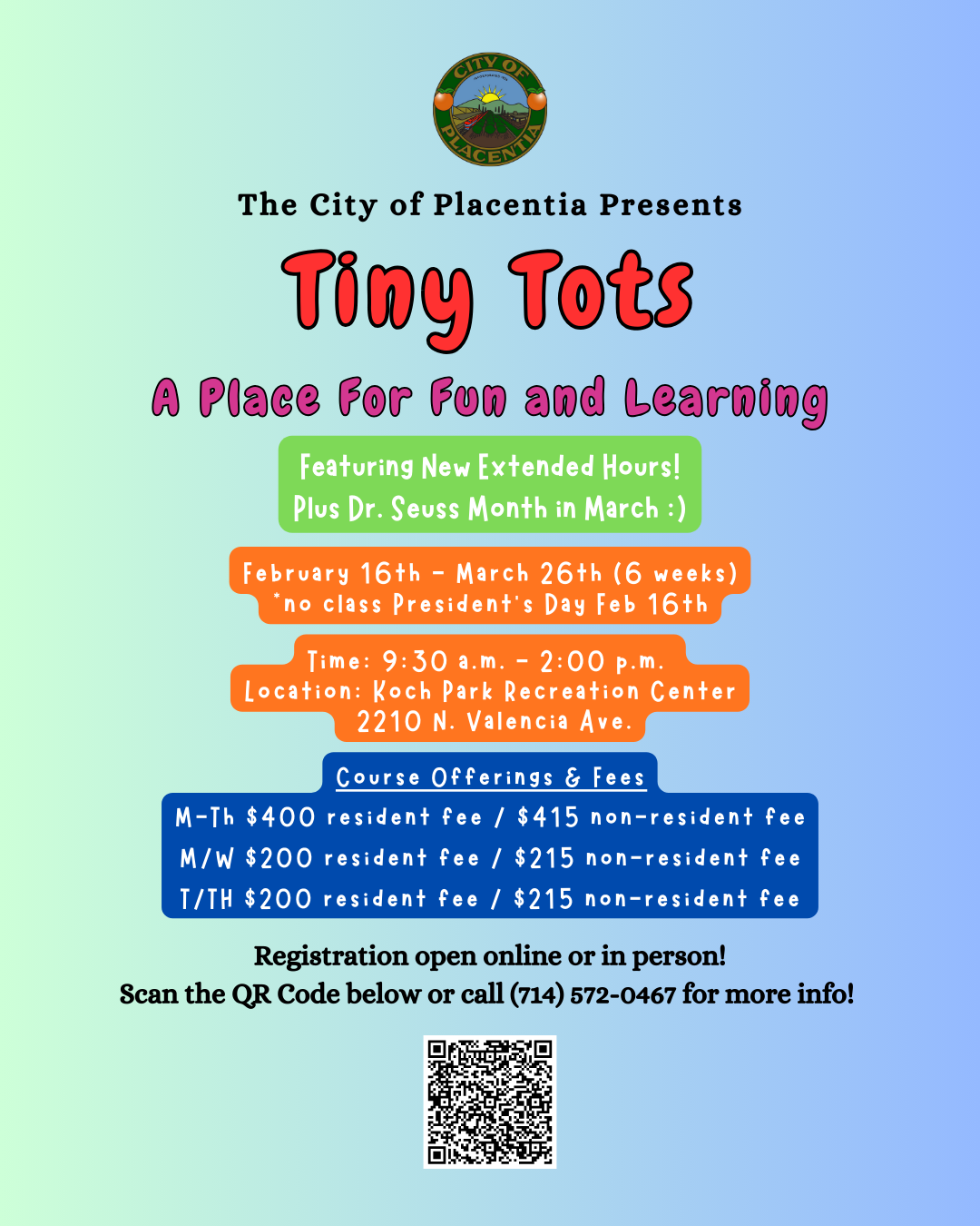 Tiny Tots Winter Feb 16 - March 26