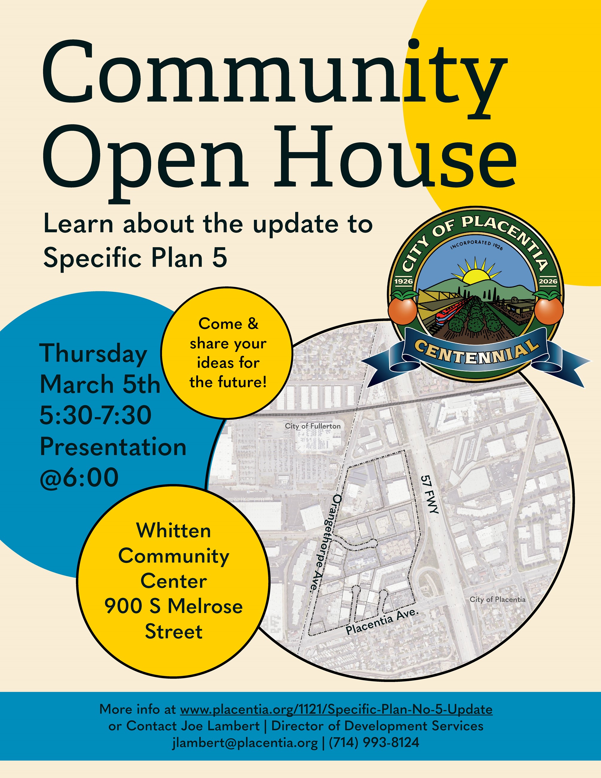 Specific Plan 5 Open House Flyer