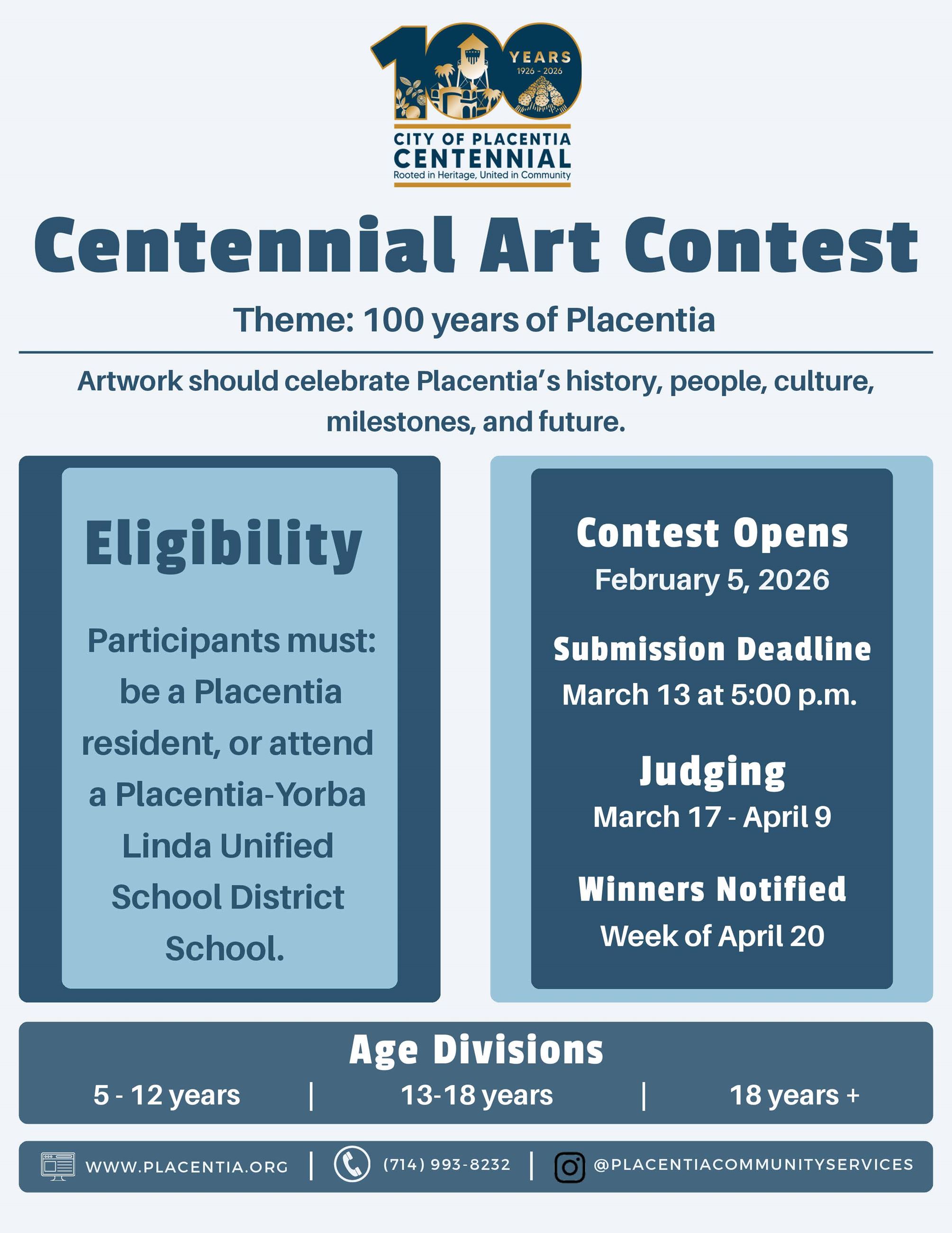 Centennial Art Contest Flyer